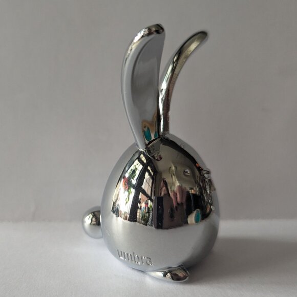 Umbra Squiggy Bunny Rabbit Ring Holder Cast Metal Chrome Jewellery Stand - Picture 8 of 9